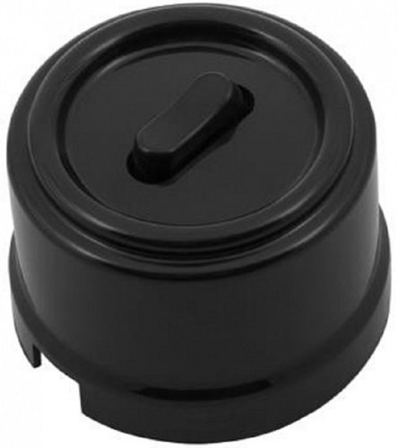 Переключатель-ретро пластик клавишный Bironi Лизетта 1-кл. перекрестный черный фото Переключатель-ретро пластик клавишный Bironi Лизетта 1-кл. перекрестный черный картинка